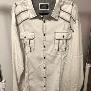 Buckle Black White Button Up Shirt